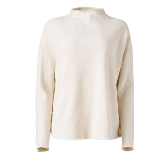 FRANK & EILEEN EFFIE Long-Sleeve Funnel Neck Capelet Large Cream NEW Casual - Picture 12 of 12